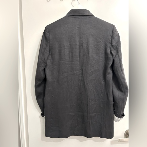 ZARA Linen Blazer with Printed Sleeves XS - Picture 14 of 15